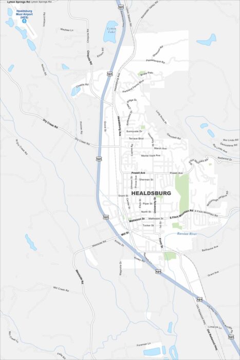 Healdsburg Map California