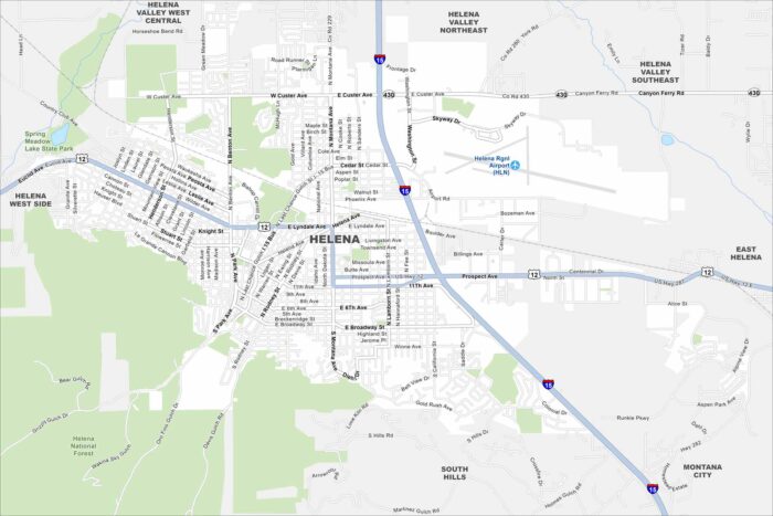 Helena Map Montana