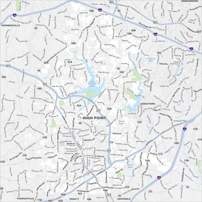 High Point Map North Carolina