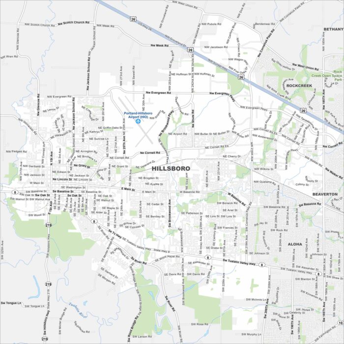 Hillsboro Map Oregon