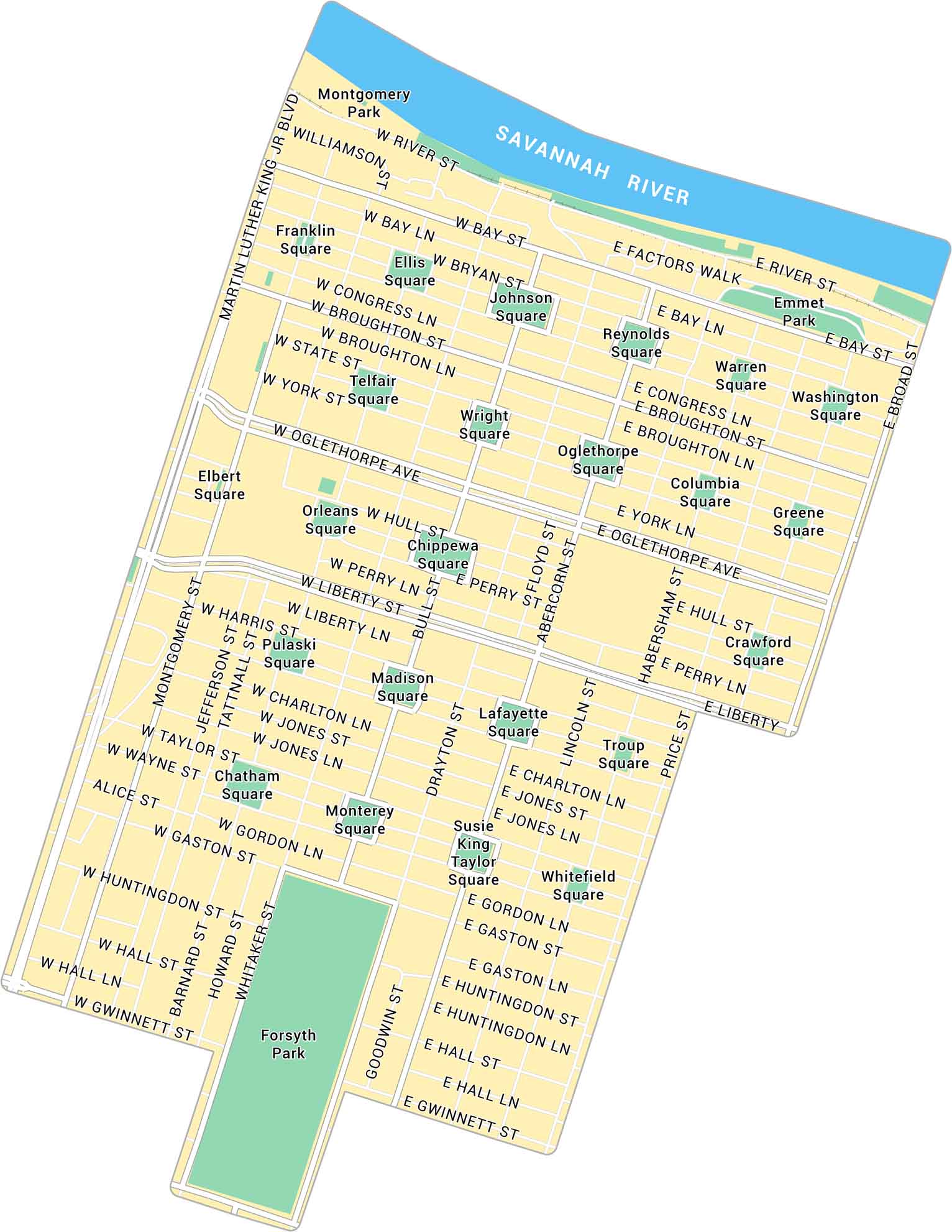 Historic District Map Savannah