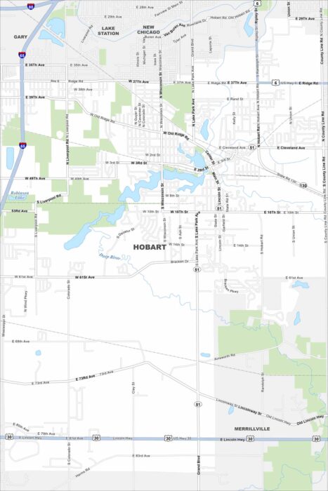 Hobart Map Indiana