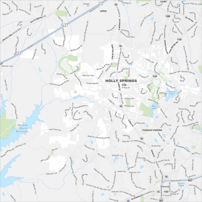 Holly Springs Map North Carolina
