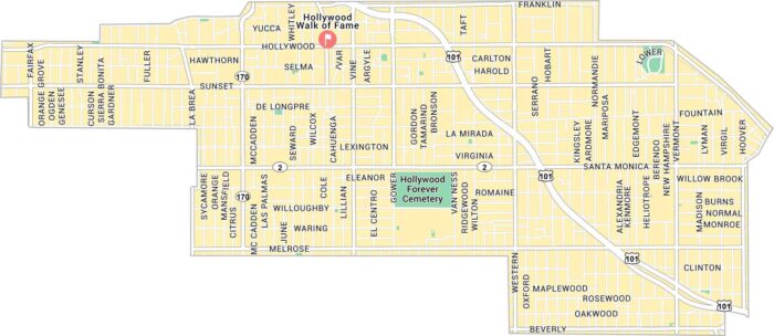 Hollywood Map Los Angeles