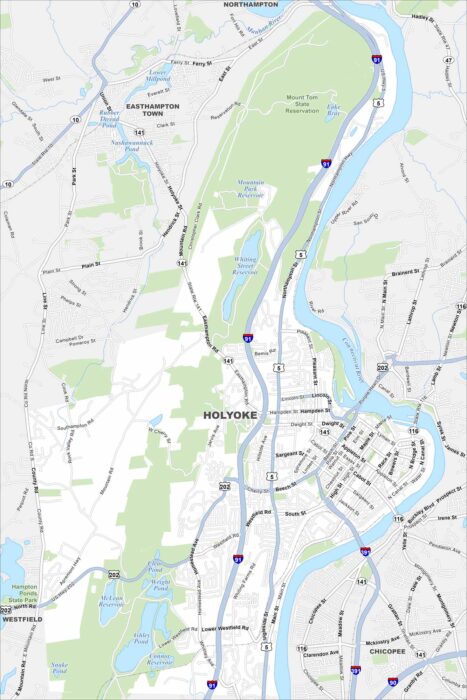 Holyoke Map Massachusetts