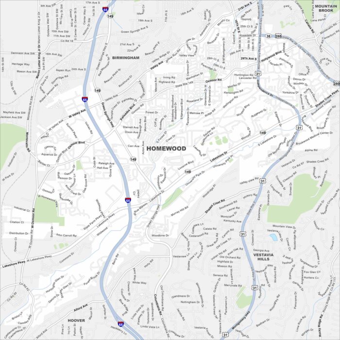 Homewood Map Alabama