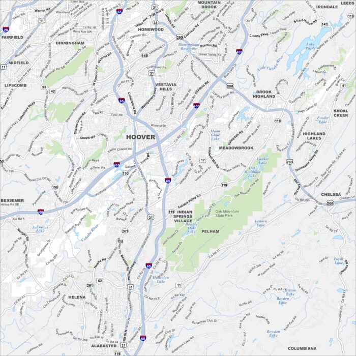 Hoover Map Alabama