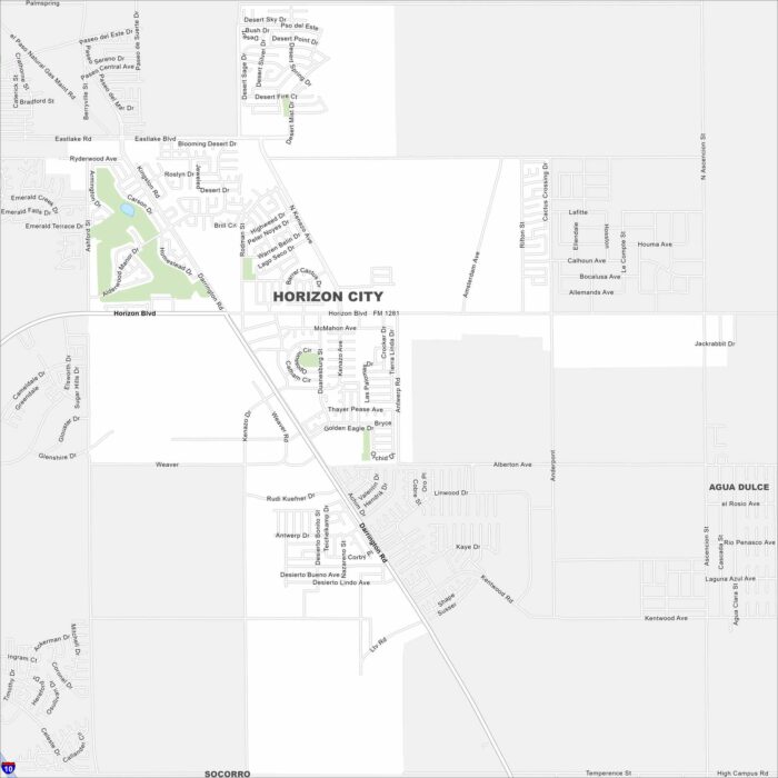 Horizon City Map Texas
