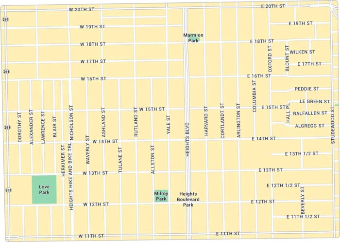 Houston Heights Map