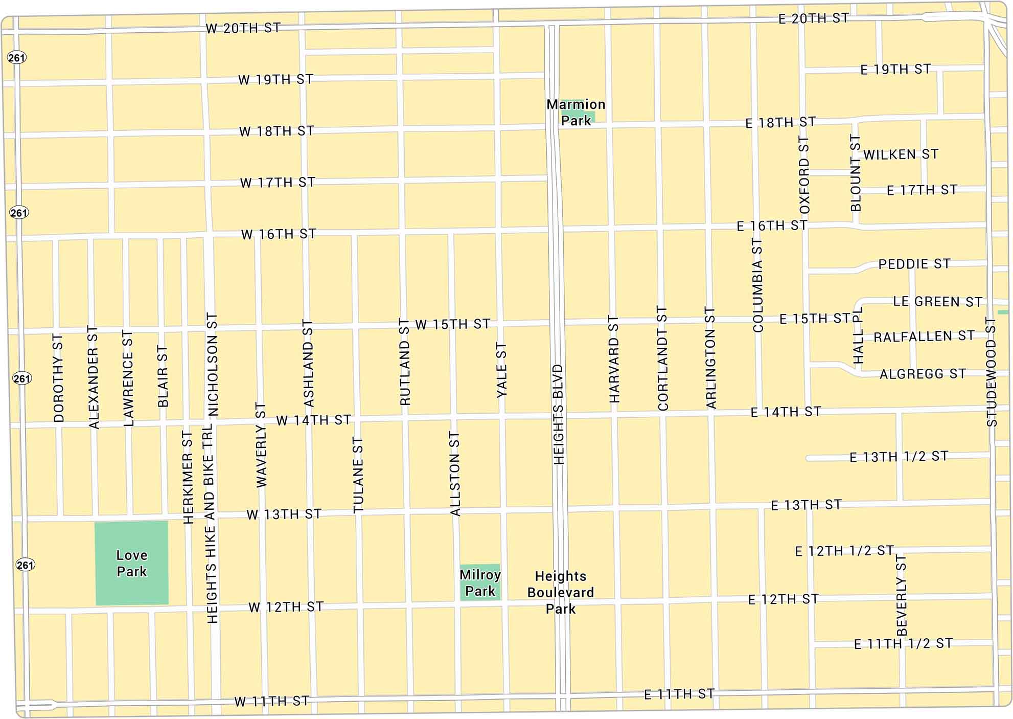 Houston Heights Map