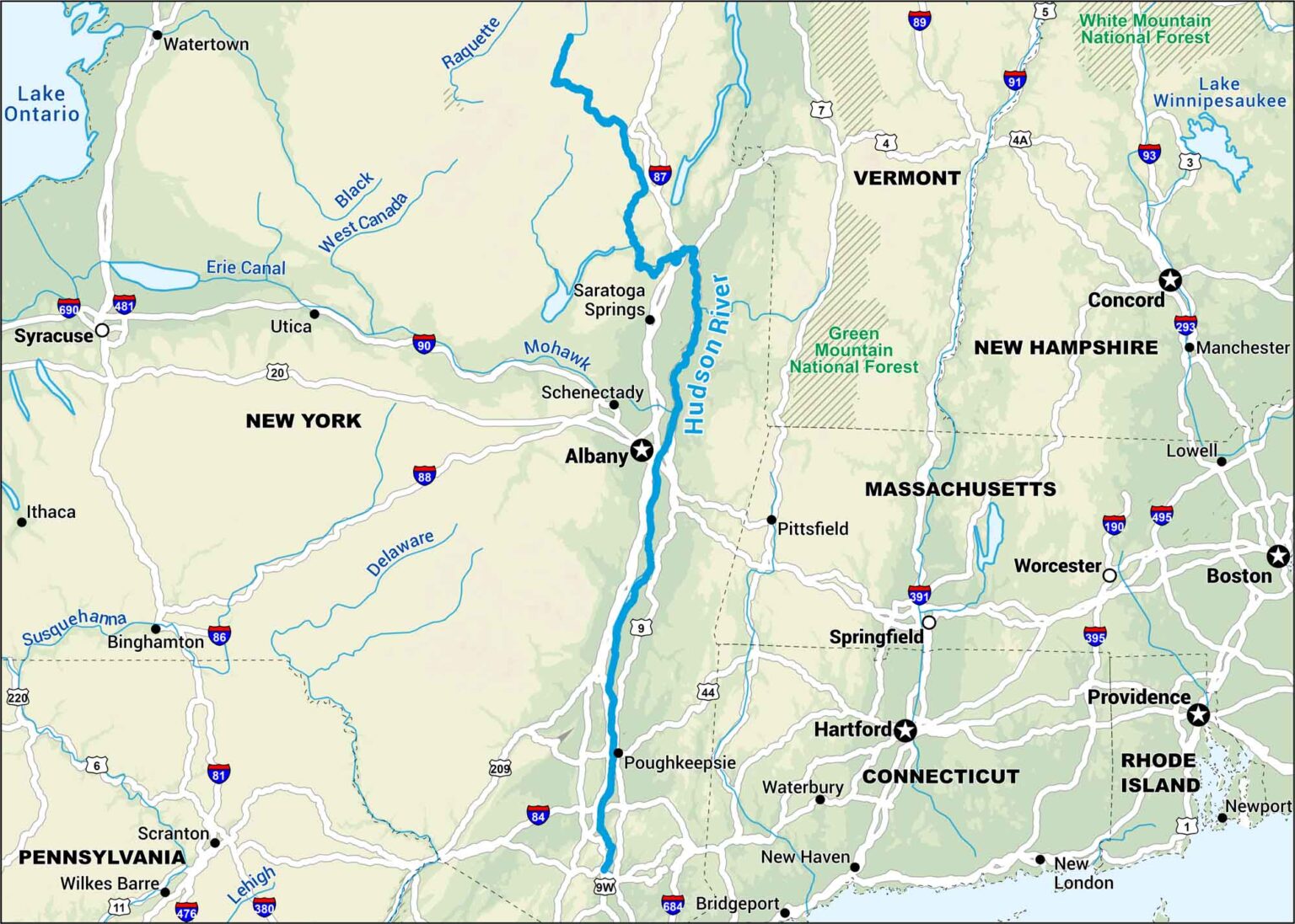 Hudson River Map - US Maps