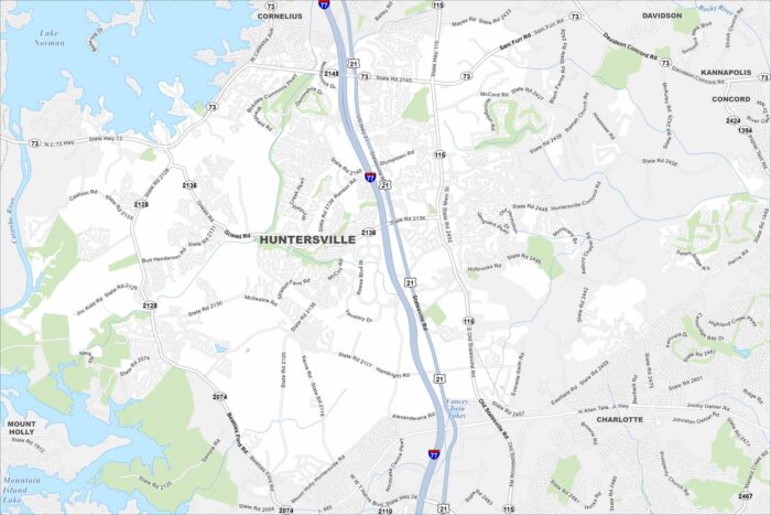 Huntersville Map North Carolina
