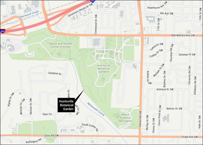 Huntsville Botanical Garden Map