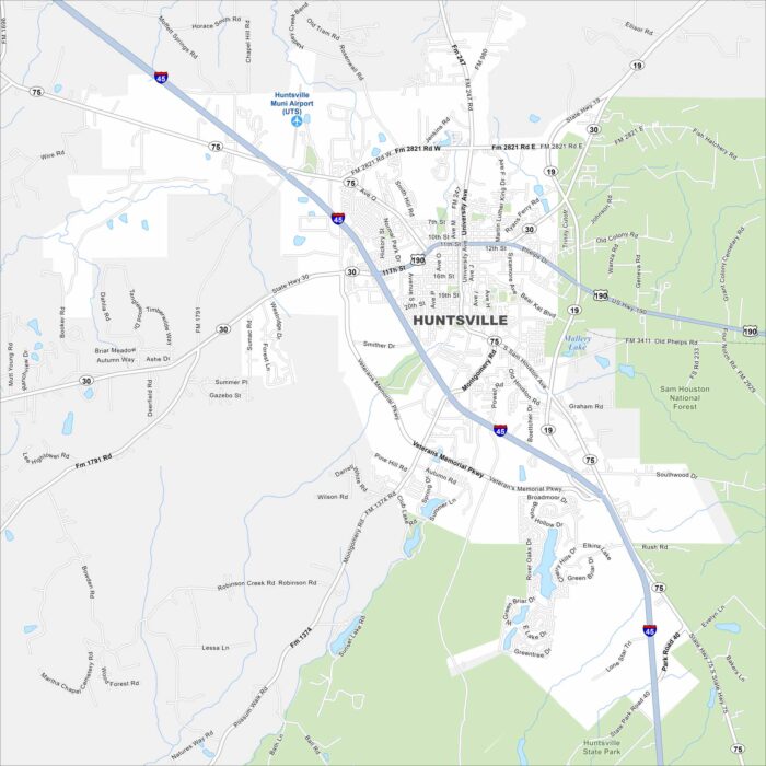 Huntsville Map Texas