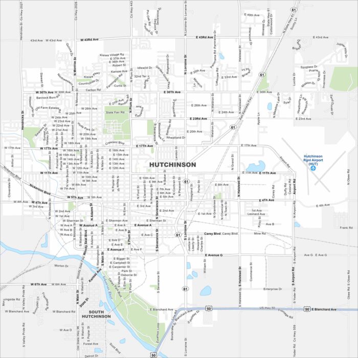 Hutchinson Map Kansas