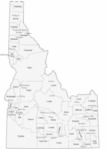 Idaho Counties Cities Map