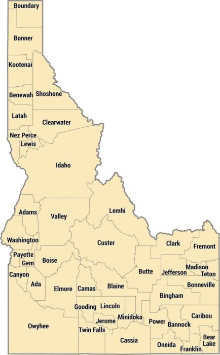 Idaho County Map