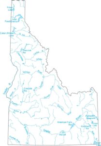Idaho Lakes and Rivers Map
