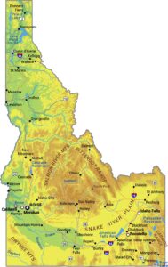 Idaho Physical Map