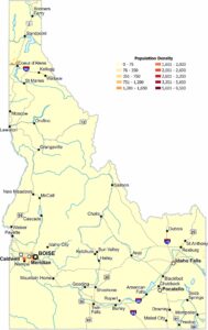 Idaho Population Density Map