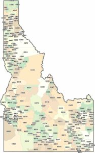 Idaho Zip Code Map