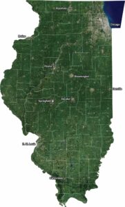 Illinois Satellite Map