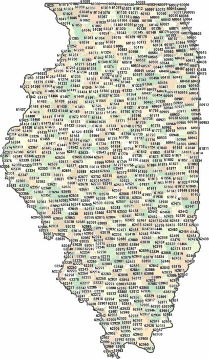 Illinois Zip Code Map