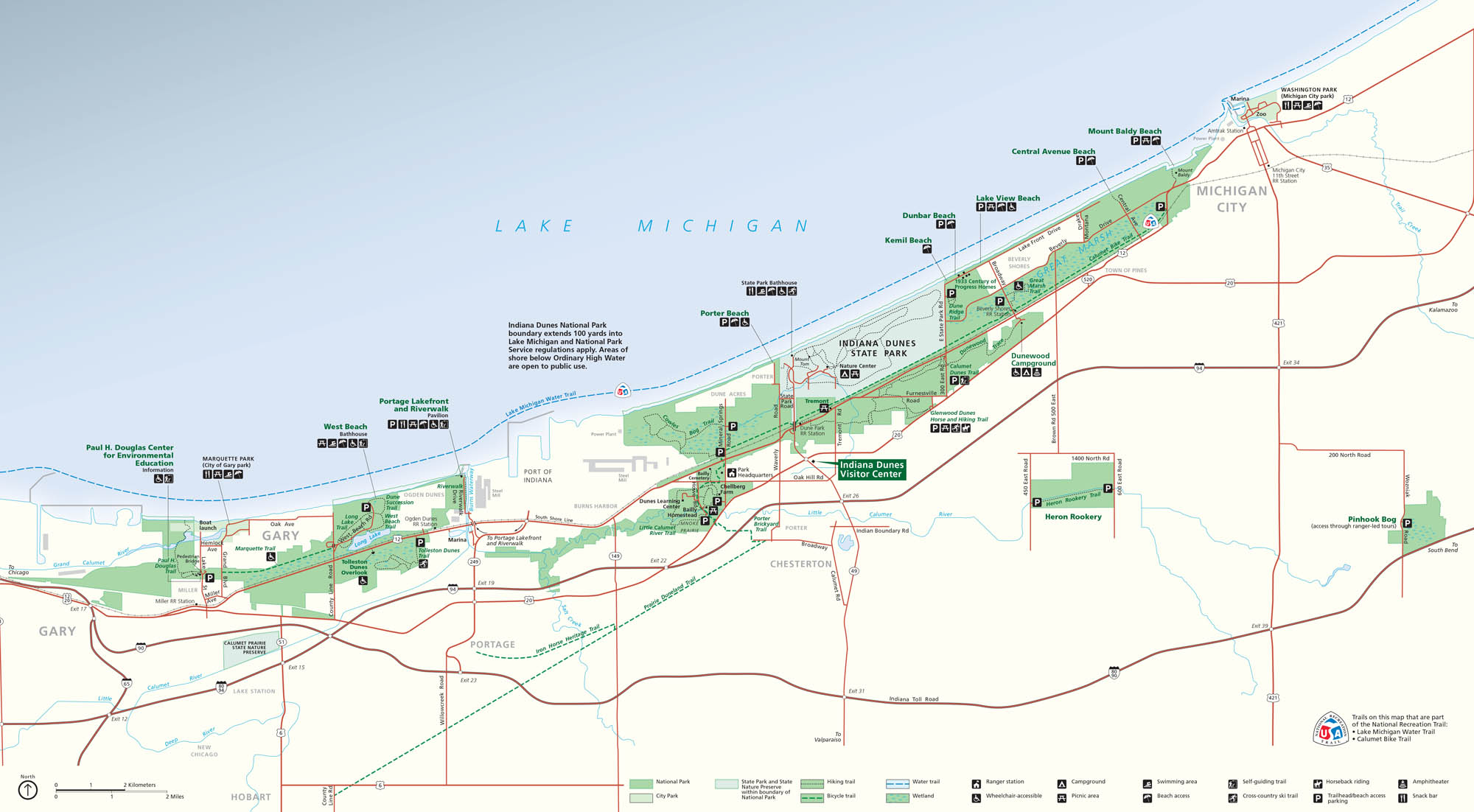 Indiana Dunes National Park Map