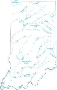 Indiana Lakes and Rivers Map