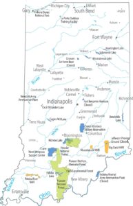 Indiana National Parks and Forests Map