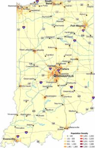 Indiana Population Density Map