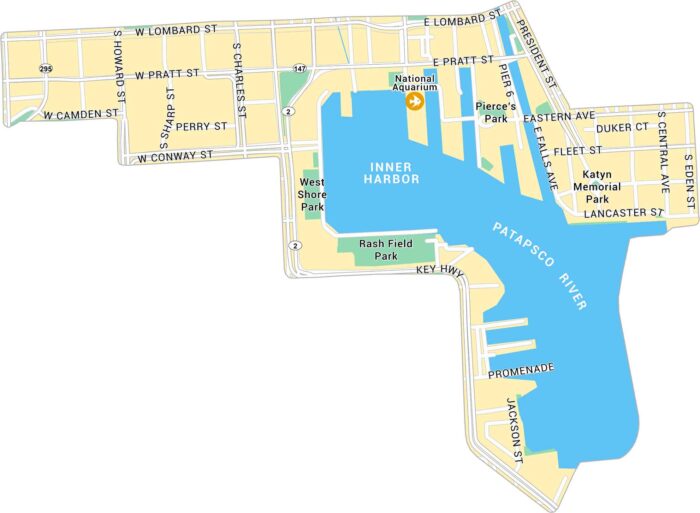 Inner Harbor Map Baltimore
