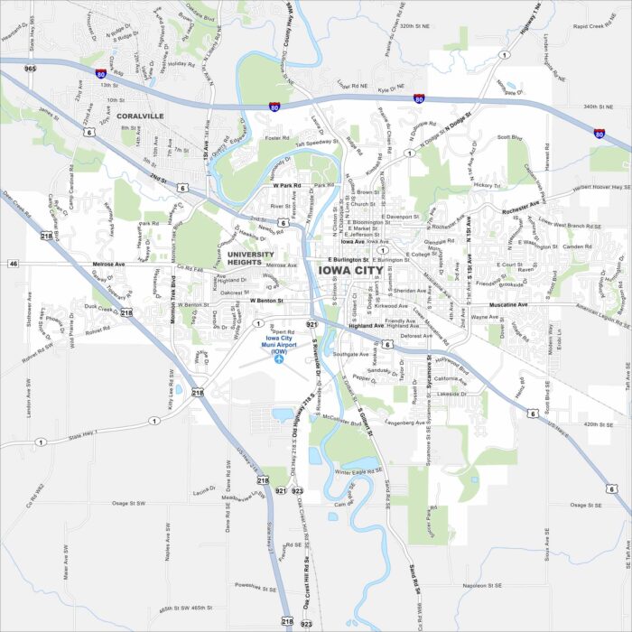 Iowa City Map Iowa