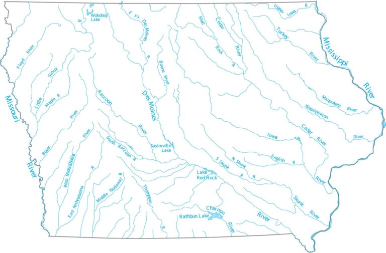 United States Lakes and Rivers Map - US Maps
