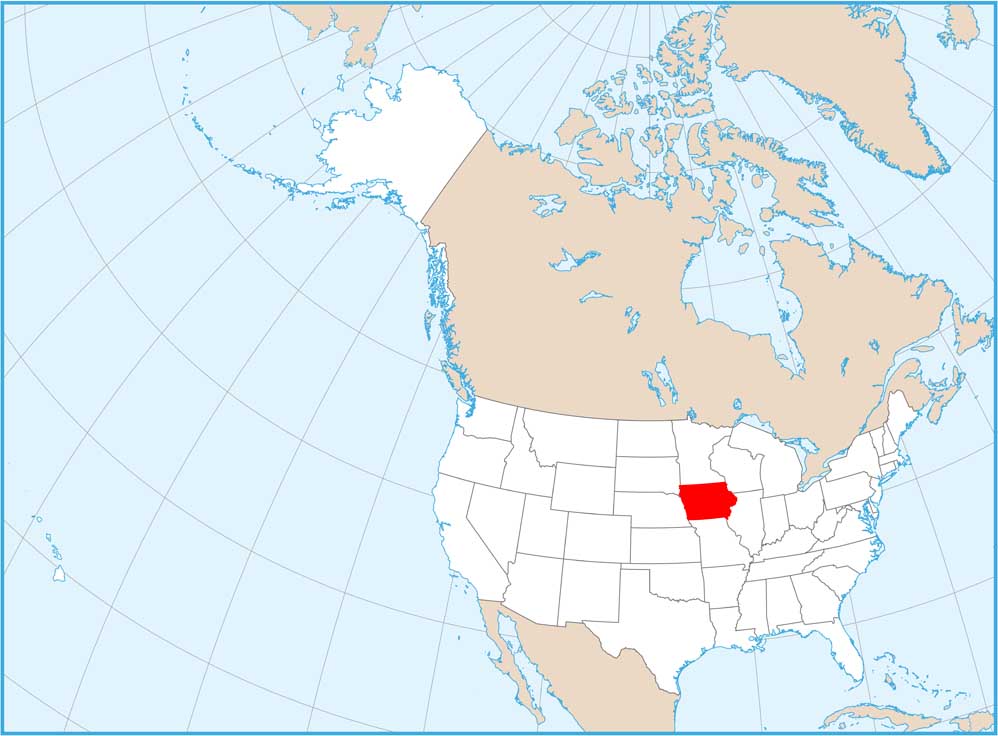 Iowa Location Map