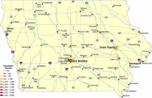 Iowa Population Density Map