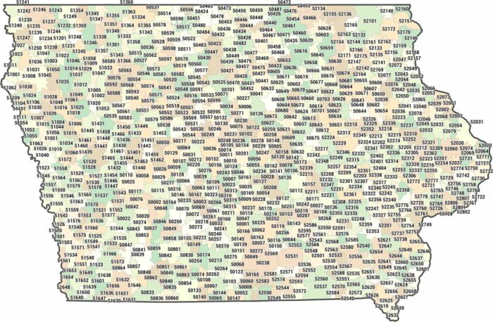 Iowa Zip Code Map