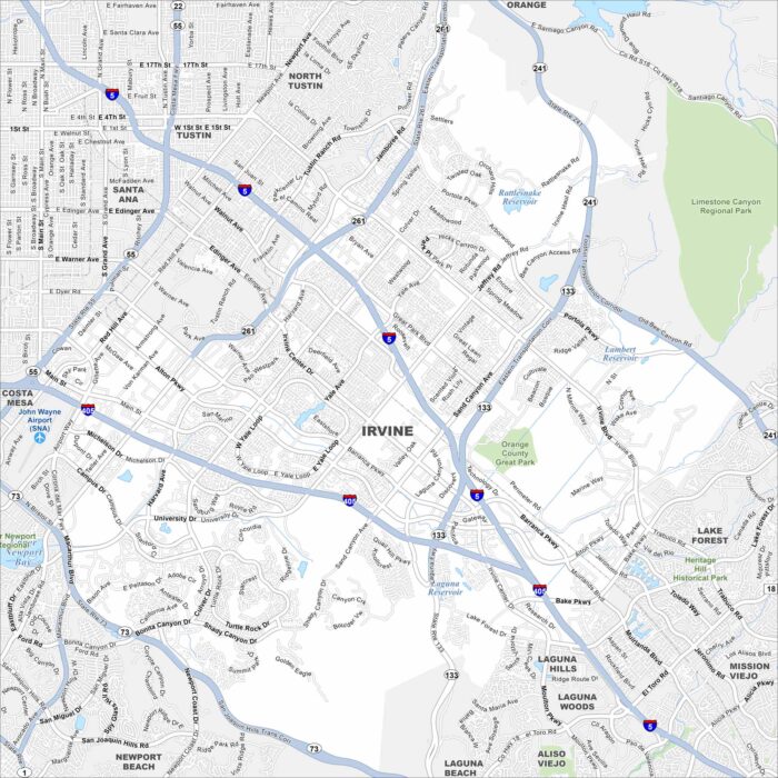 Irvine Map California
