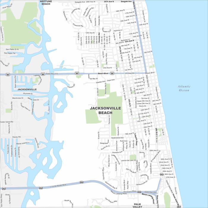 Jacksonville Beach Map Florida