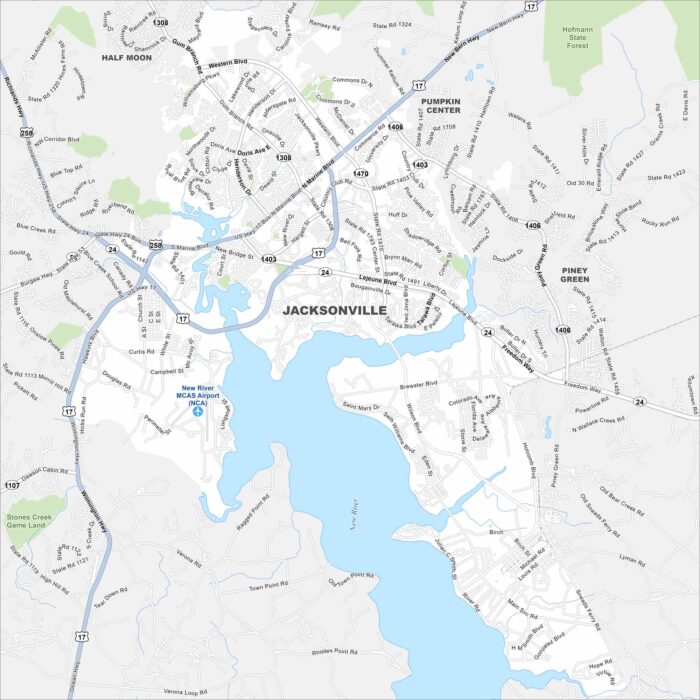 Jacksonville Map North Carolina
