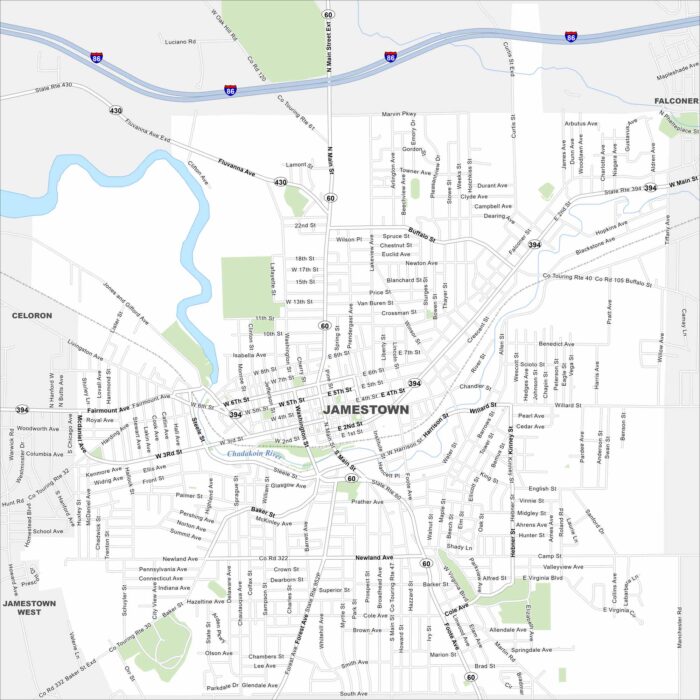 Jamestown Map New York
