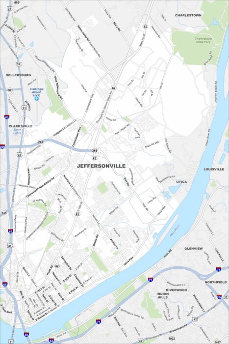 Jeffersonville Map Indiana