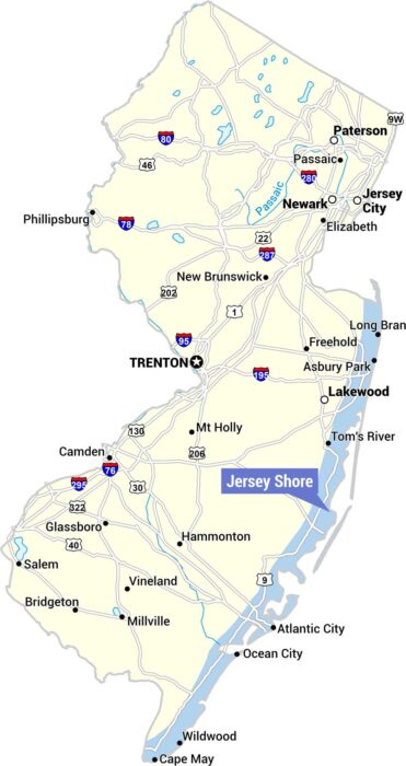 Jersey Shore Map