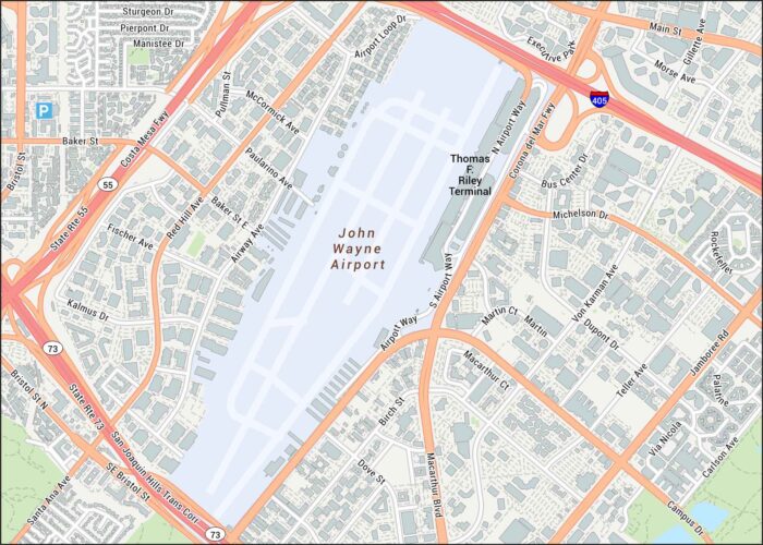 John Wayne Airport Map