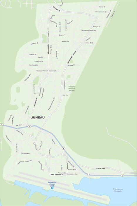 Juneau Map Alaska