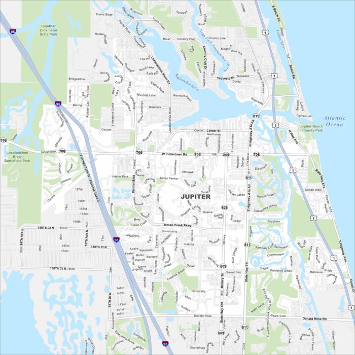 Jupiter Map Florida