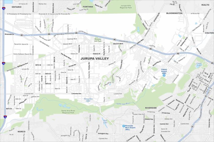 Jurupa Valley Map California
