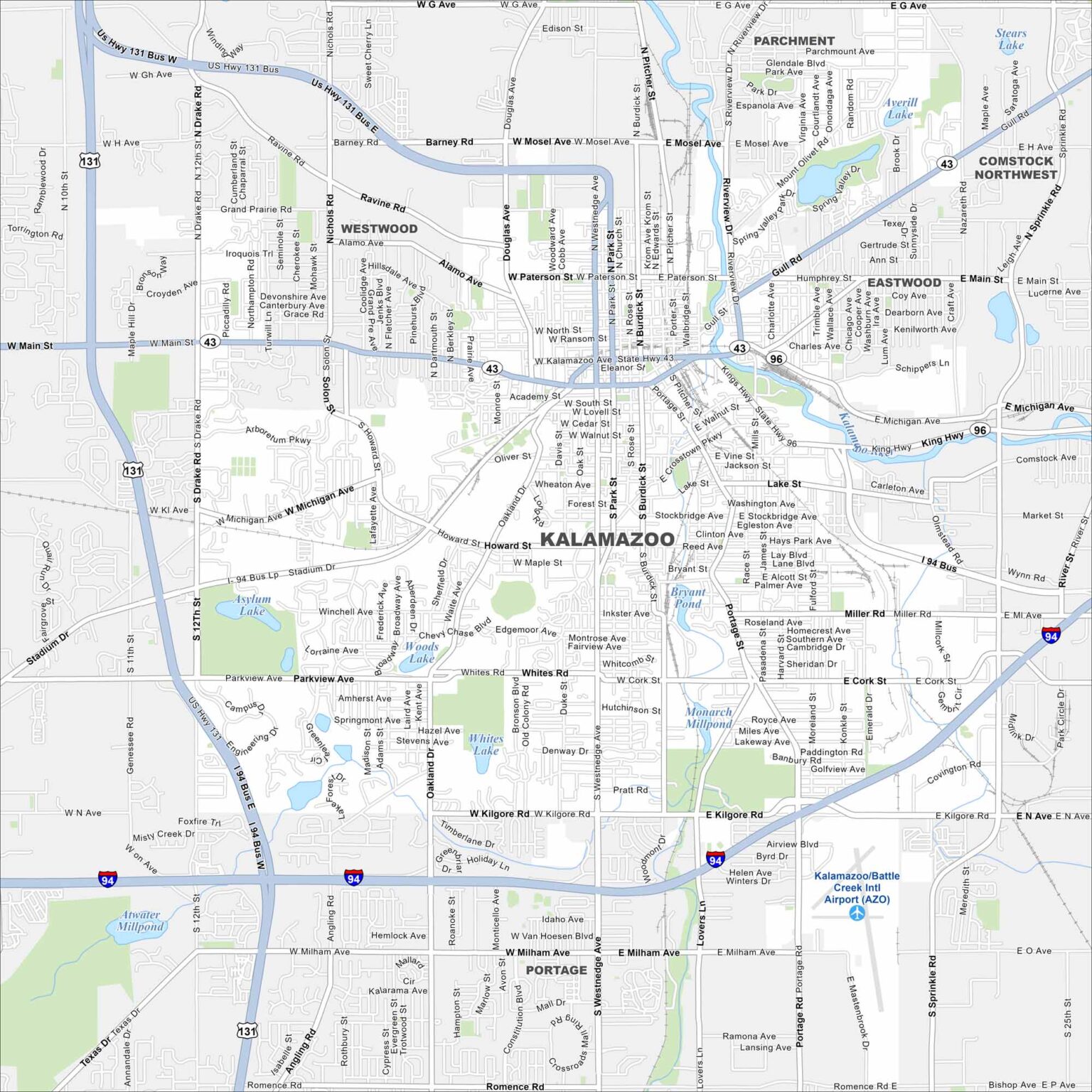 Map of Kalamazoo, Michigan - US Maps
