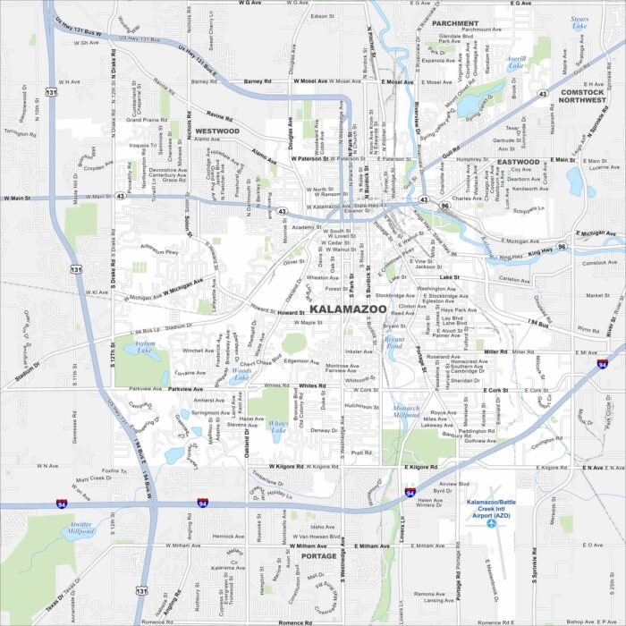 Kalamazoo Map Michigan