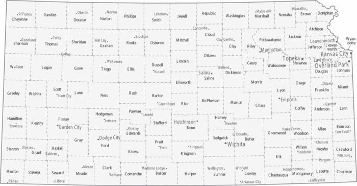 Kansas Counties Cities Map